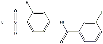 2-fluoro-4-[(3-iodobenzene)amido]benzene-1-sulfonyl chloride Structure