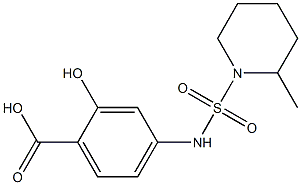 2-hydroxy-4-{[(2-methylpiperidine-1-)sulfonyl]amino}benzoic acid Structure