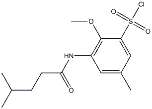 2-methoxy-5-methyl-3-(4-methylpentanamido)benzene-1-sulfonyl chloride 구조식 이미지