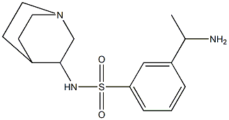 3-(1-aminoethyl)-N-{1-azabicyclo[2.2.2]octan-3-yl}benzene-1-sulfonamide 구조식 이미지