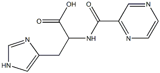3-(1H-imidazol-4-yl)-2-[(pyrazin-2-ylcarbonyl)amino]propanoic acid Structure