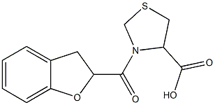 3-(2,3-dihydro-1-benzofuran-2-ylcarbonyl)-1,3-thiazolidine-4-carboxylic acid 구조식 이미지