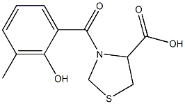 3-(2-hydroxy-3-methylbenzoyl)-1,3-thiazolidine-4-carboxylic acid Structure