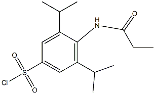 3,5-bis(propan-2-yl)-4-propanamidobenzene-1-sulfonyl chloride 구조식 이미지