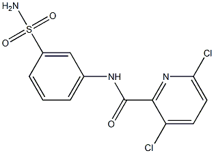 3,6-dichloro-N-(3-sulfamoylphenyl)pyridine-2-carboxamide 구조식 이미지