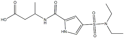 3-[({4-[(diethylamino)sulfonyl]-1H-pyrrol-2-yl}carbonyl)amino]butanoic acid Structure