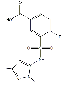 3-[(1,3-dimethyl-1H-pyrazol-5-yl)sulfamoyl]-4-fluorobenzoic acid 구조식 이미지
