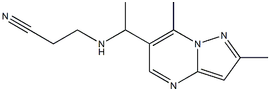 3-[(1-{2,7-dimethylpyrazolo[1,5-a]pyrimidin-6-yl}ethyl)amino]propanenitrile Structure