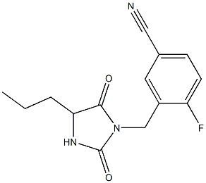 3-[(2,5-dioxo-4-propylimidazolidin-1-yl)methyl]-4-fluorobenzonitrile 구조식 이미지