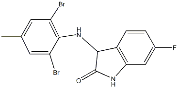 3-[(2,6-dibromo-4-methylphenyl)amino]-6-fluoro-2,3-dihydro-1H-indol-2-one Structure