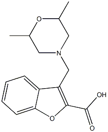 3-[(2,6-dimethylmorpholin-4-yl)methyl]-1-benzofuran-2-carboxylic acid 구조식 이미지