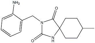 3-[(2-aminophenyl)methyl]-8-methyl-1,3-diazaspiro[4.5]decane-2,4-dione 구조식 이미지