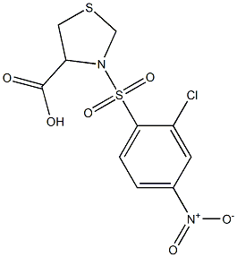 3-[(2-chloro-4-nitrobenzene)sulfonyl]-1,3-thiazolidine-4-carboxylic acid Structure