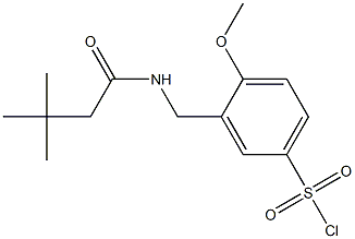 3-[(3,3-dimethylbutanamido)methyl]-4-methoxybenzene-1-sulfonyl chloride Structure