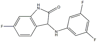 3-[(3,5-difluorophenyl)amino]-6-fluoro-2,3-dihydro-1H-indol-2-one 구조식 이미지