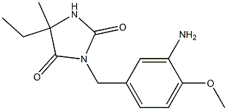 3-[(3-amino-4-methoxyphenyl)methyl]-5-ethyl-5-methylimidazolidine-2,4-dione Structure