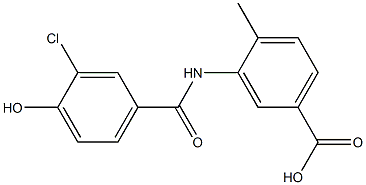 3-[(3-chloro-4-hydroxybenzene)amido]-4-methylbenzoic acid Structure