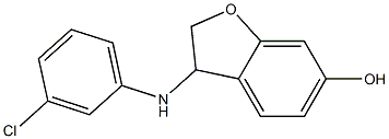 3-[(3-chlorophenyl)amino]-2,3-dihydro-1-benzofuran-6-ol 구조식 이미지