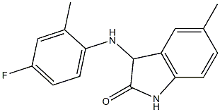 3-[(4-fluoro-2-methylphenyl)amino]-5-methyl-2,3-dihydro-1H-indol-2-one Structure