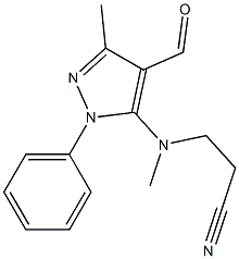 3-[(4-formyl-3-methyl-1-phenyl-1H-pyrazol-5-yl)(methyl)amino]propanenitrile Structure