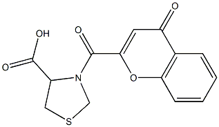 3-[(4-oxo-4H-chromen-2-yl)carbonyl]-1,3-thiazolidine-4-carboxylic acid 구조식 이미지