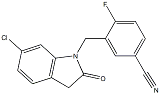 3-[(6-chloro-2-oxo-2,3-dihydro-1H-indol-1-yl)methyl]-4-fluorobenzonitrile Structure
