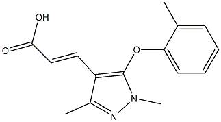 3-[1,3-dimethyl-5-(2-methylphenoxy)-1H-pyrazol-4-yl]prop-2-enoic acid 구조식 이미지