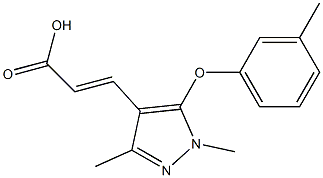 3-[1,3-dimethyl-5-(3-methylphenoxy)-1H-pyrazol-4-yl]prop-2-enoic acid 구조식 이미지