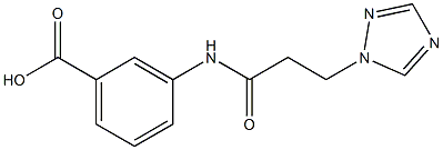 3-[3-(1H-1,2,4-triazol-1-yl)propanamido]benzoic acid 구조식 이미지