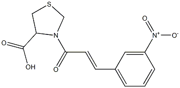 3-[3-(3-nitrophenyl)prop-2-enoyl]-1,3-thiazolidine-4-carboxylic acid Structure