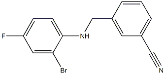 3-{[(2-bromo-4-fluorophenyl)amino]methyl}benzonitrile 구조식 이미지