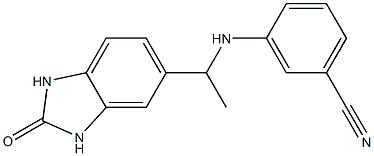 3-{[1-(2-oxo-2,3-dihydro-1H-1,3-benzodiazol-5-yl)ethyl]amino}benzonitrile Structure