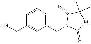 3-{[3-(aminomethyl)phenyl]methyl}-5,5-dimethylimidazolidine-2,4-dione 구조식 이미지