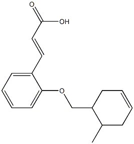 3-{2-[(6-methylcyclohex-3-en-1-yl)methoxy]phenyl}prop-2-enoic acid 구조식 이미지