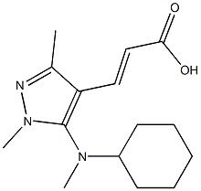 3-{5-[cyclohexyl(methyl)amino]-1,3-dimethyl-1H-pyrazol-4-yl}prop-2-enoic acid 구조식 이미지