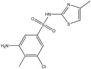 3-amino-5-chloro-4-methyl-N-(4-methyl-1,3-thiazol-2-yl)benzene-1-sulfonamide 구조식 이미지