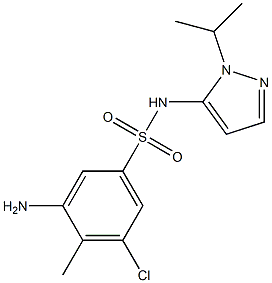 3-amino-5-chloro-4-methyl-N-[1-(propan-2-yl)-1H-pyrazol-5-yl]benzene-1-sulfonamide Structure