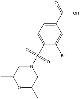 3-bromo-4-[(2,6-dimethylmorpholine-4-)sulfonyl]benzoic acid Structure