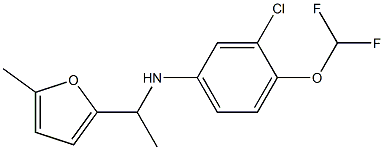 3-chloro-4-(difluoromethoxy)-N-[1-(5-methylfuran-2-yl)ethyl]aniline 구조식 이미지
