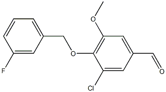 3-chloro-4-[(3-fluorophenyl)methoxy]-5-methoxybenzaldehyde 구조식 이미지