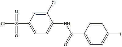 3-chloro-4-[(4-iodobenzene)amido]benzene-1-sulfonyl chloride Structure