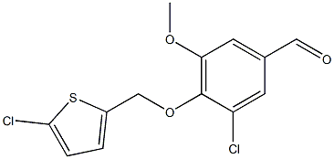3-chloro-4-[(5-chlorothiophen-2-yl)methoxy]-5-methoxybenzaldehyde Structure