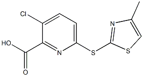 3-chloro-6-[(4-methyl-1,3-thiazol-2-yl)sulfanyl]pyridine-2-carboxylic acid Structure