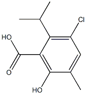 3-chloro-6-hydroxy-5-methyl-2-(propan-2-yl)benzoic acid 구조식 이미지