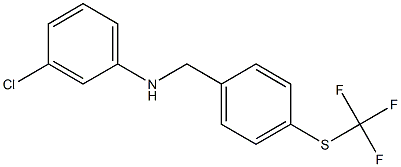 3-chloro-N-({4-[(trifluoromethyl)sulfanyl]phenyl}methyl)aniline Structure