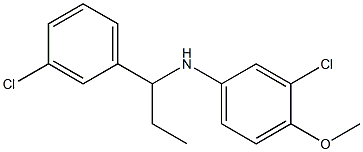 3-chloro-N-[1-(3-chlorophenyl)propyl]-4-methoxyaniline 구조식 이미지