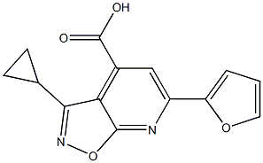 3-cyclopropyl-6-(2-furyl)isoxazolo[5,4-b]pyridine-4-carboxylic acid 구조식 이미지