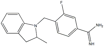 3-fluoro-4-[(2-methyl-2,3-dihydro-1H-indol-1-yl)methyl]benzene-1-carboximidamide 구조식 이미지