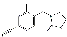 3-fluoro-4-[(2-oxo-1,3-oxazolidin-3-yl)methyl]benzonitrile 구조식 이미지