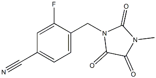 3-fluoro-4-[(3-methyl-2,4,5-trioxoimidazolidin-1-yl)methyl]benzonitrile 구조식 이미지